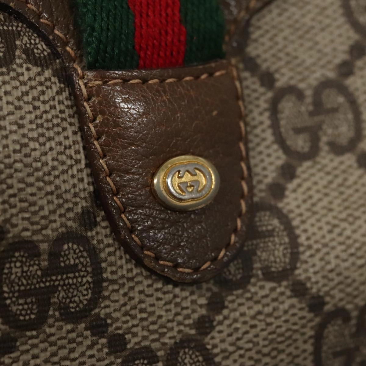 Gucci Sherry Beige Canvas Shoulder Bag ()
