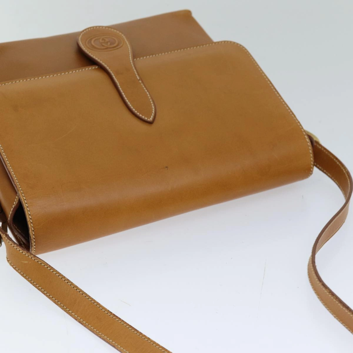 GUCCI Shoulder Bag Leather Brown  75672