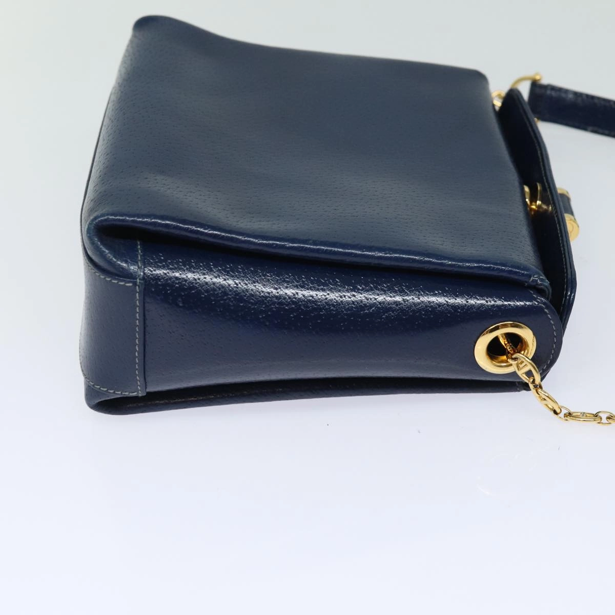 GUCCI Shoulder Bag Leather Navy  80069