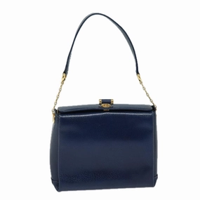 GUCCI Shoulder Bag Leather Navy  80069