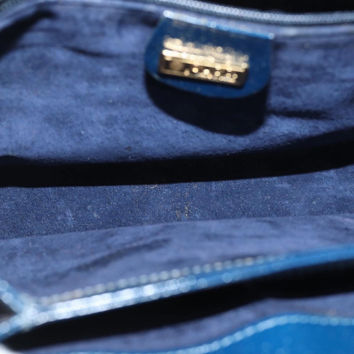 GUCCI Shoulder Bag Leather Navy  80069