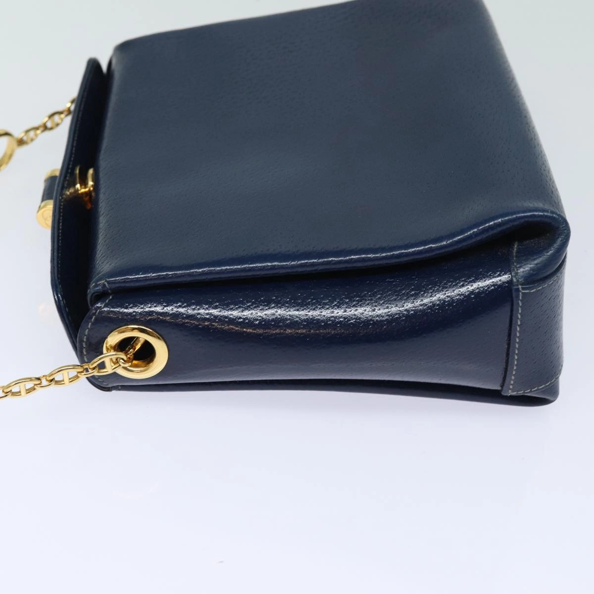 GUCCI Shoulder Bag Leather Navy  80069