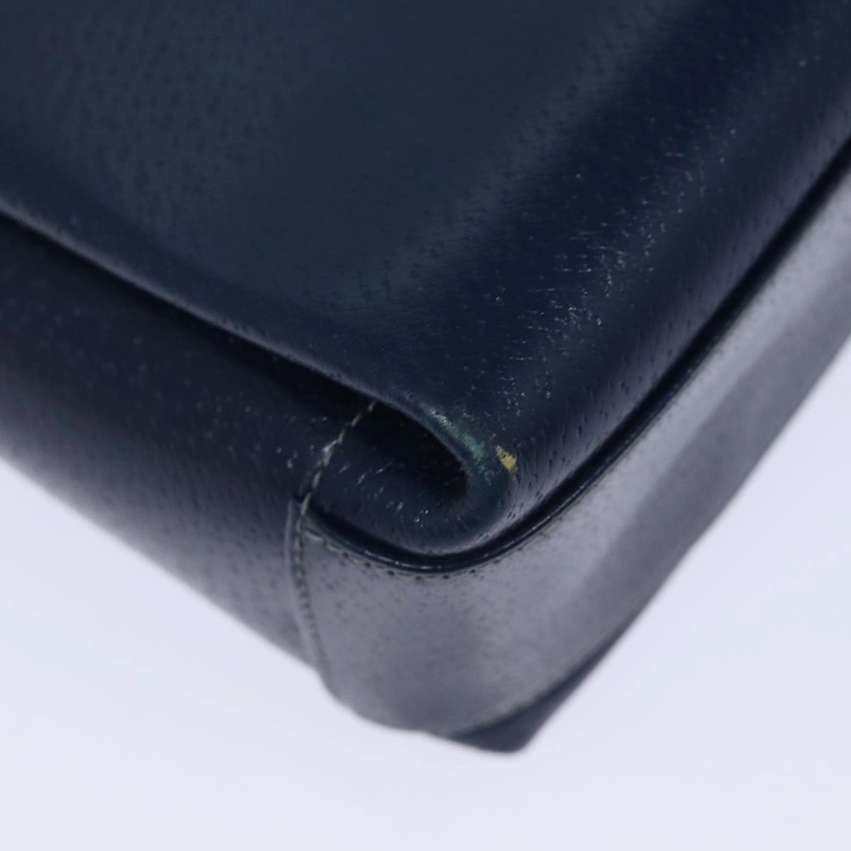 GUCCI Shoulder Bag Leather Navy  80069