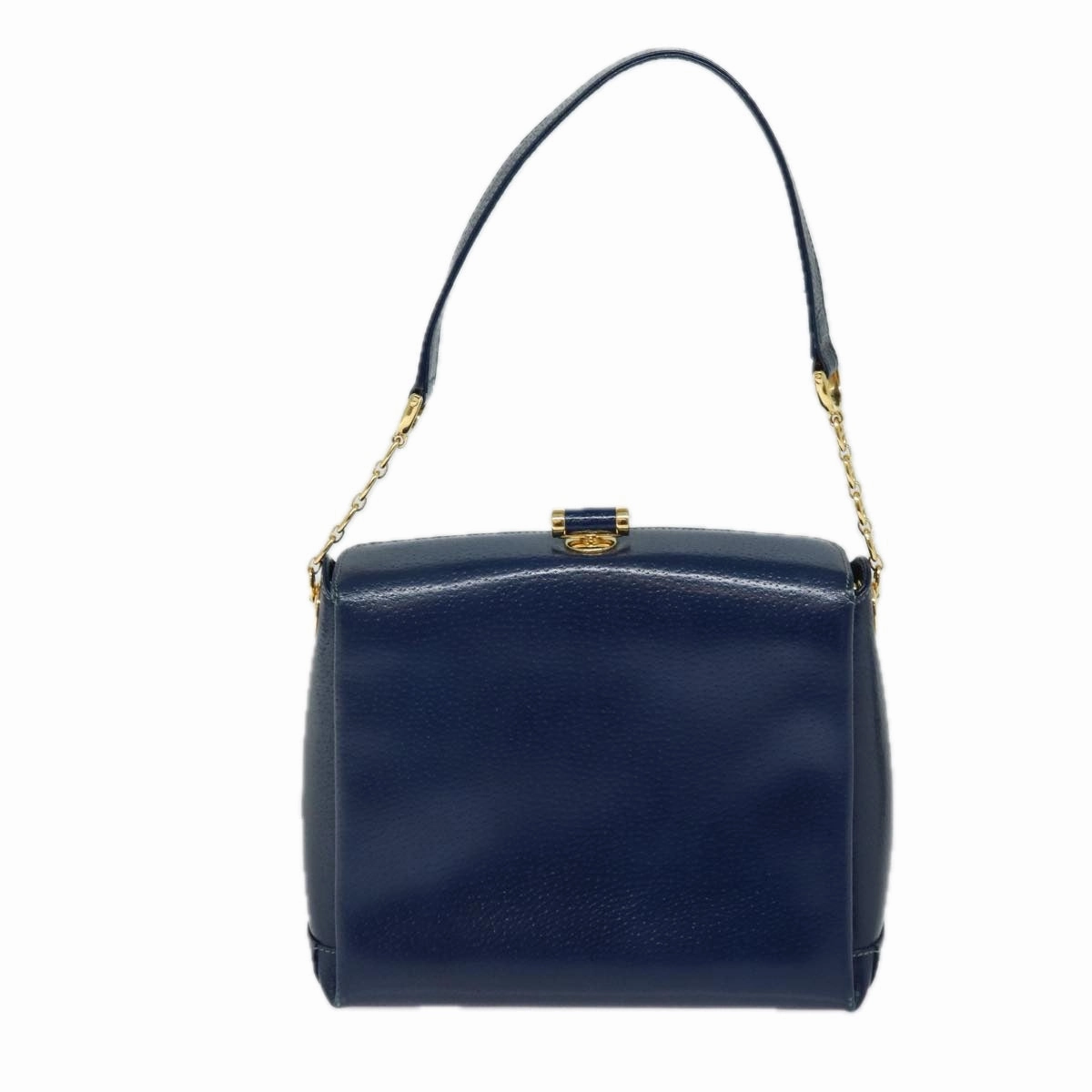 GUCCI Shoulder Bag Leather Navy  80069