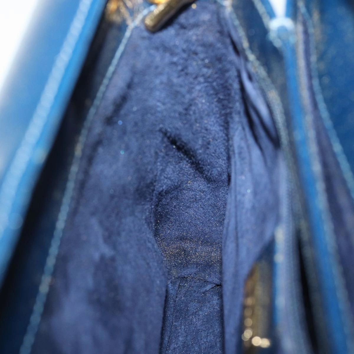 GUCCI Shoulder Bag Leather Navy  80069
