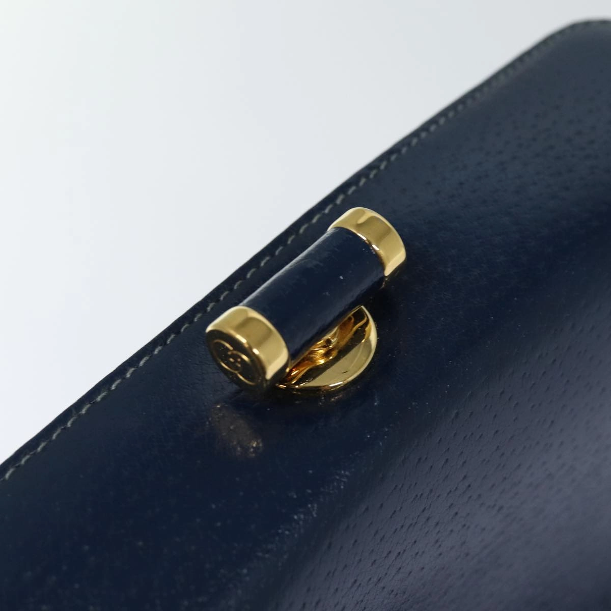 GUCCI Shoulder Bag Leather Navy  80069