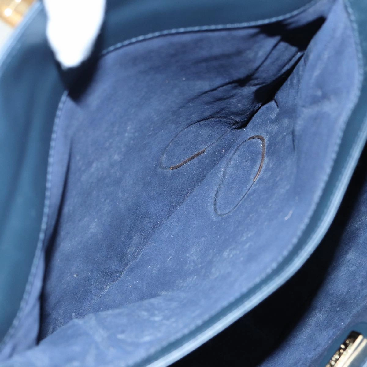 GUCCI Shoulder Bag Leather Navy Gold  ep5155