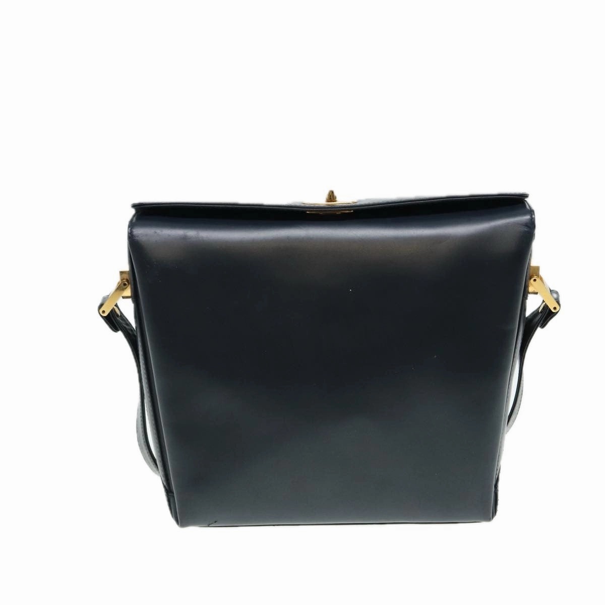 GUCCI Shoulder Bag Leather Navy Gold  ep5155