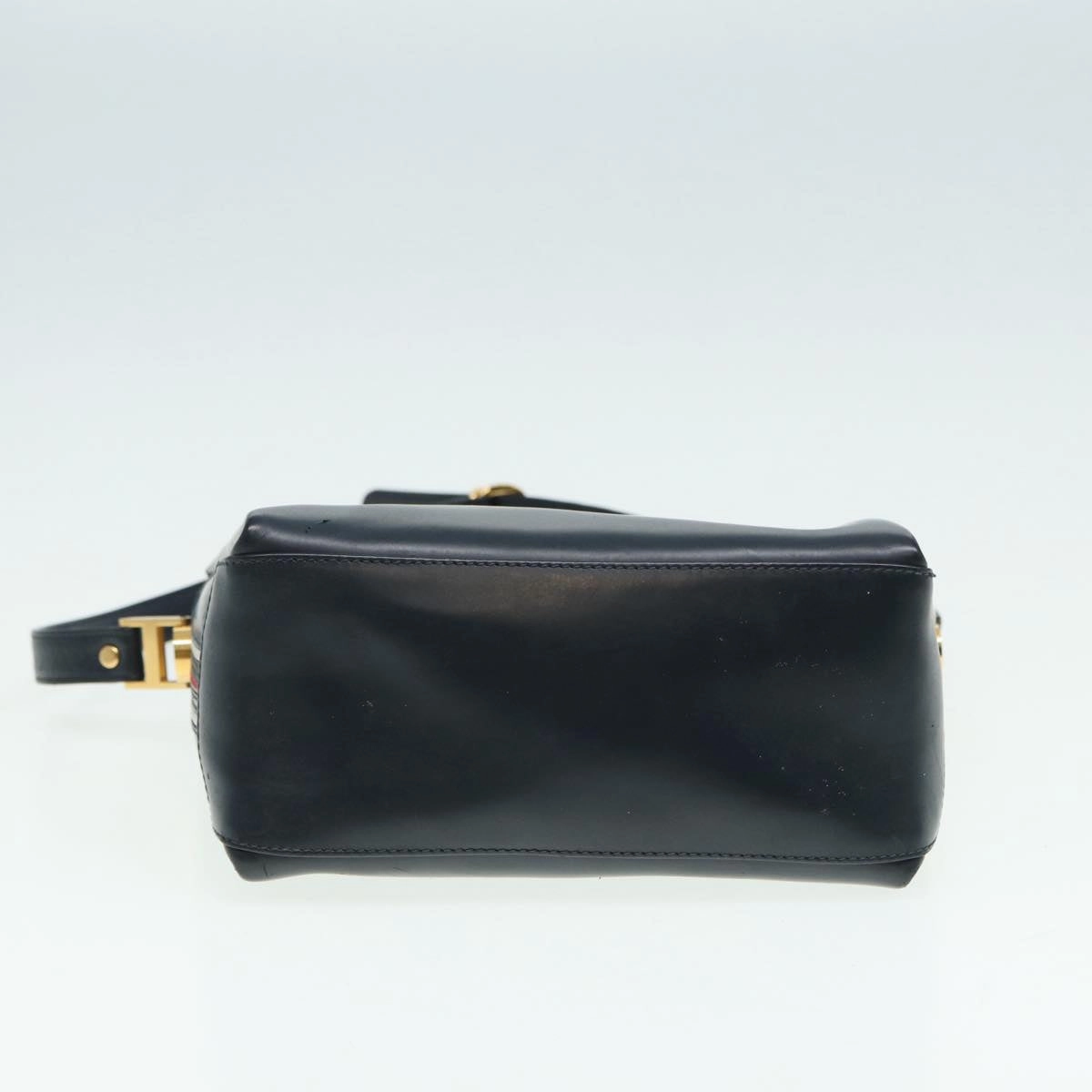 GUCCI Shoulder Bag Leather Navy Gold  ep5155