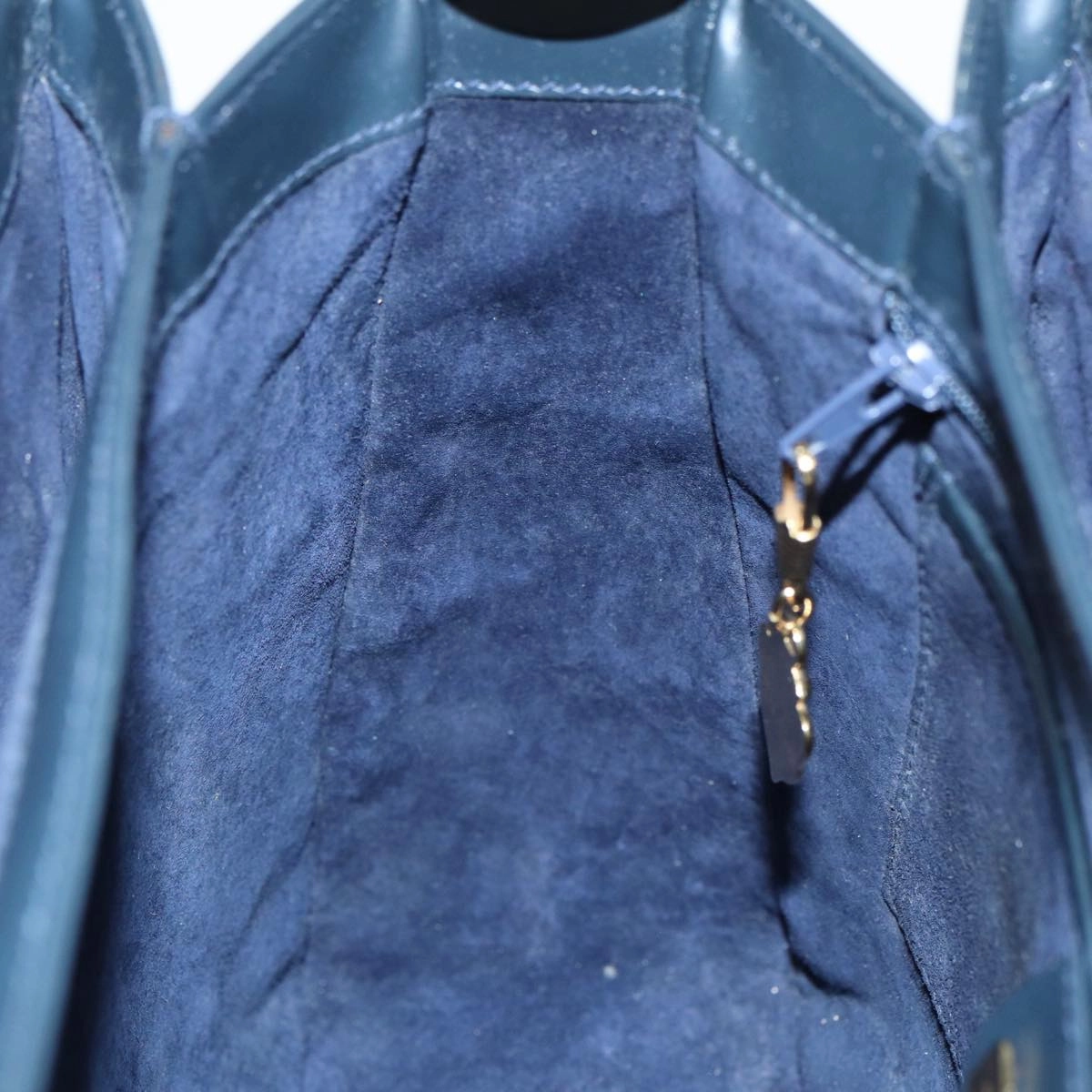 GUCCI Shoulder Bag Leather Navy Gold  ep5155