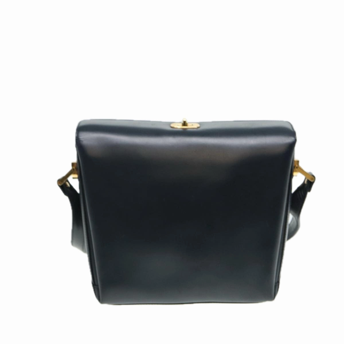 GUCCI Shoulder Bag Leather Navy Gold  ep5155