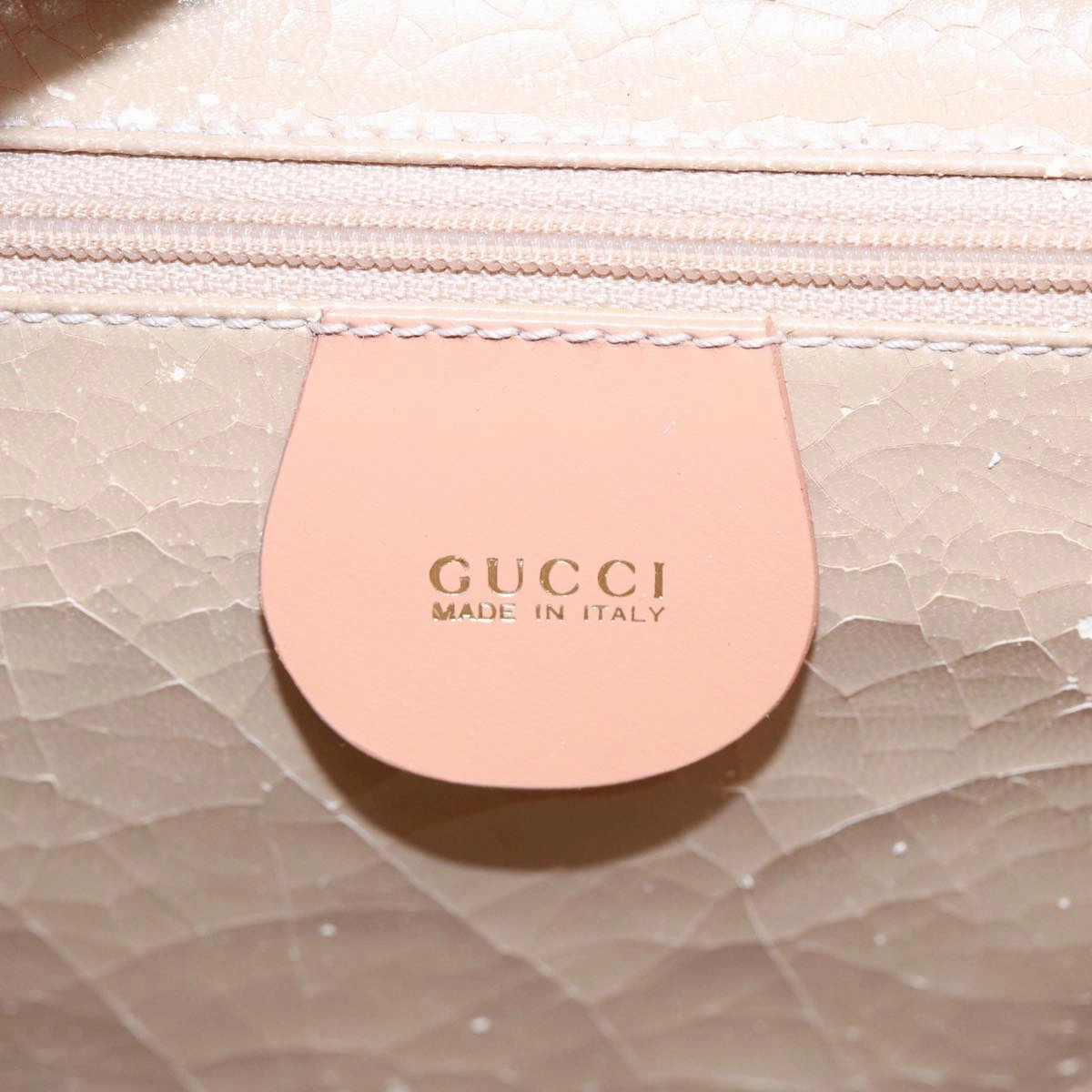 GUCCI Shoulder Bag Suede Beige Gold  86964