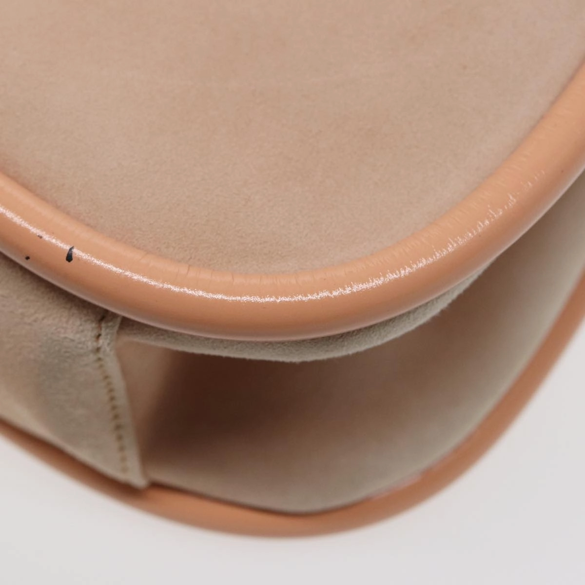 GUCCI Shoulder Bag Suede Beige Gold  86964