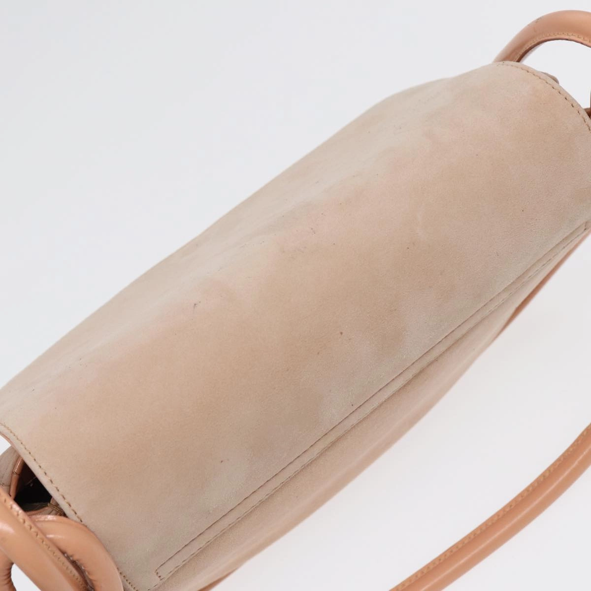GUCCI Shoulder Bag Suede Beige Gold  86964