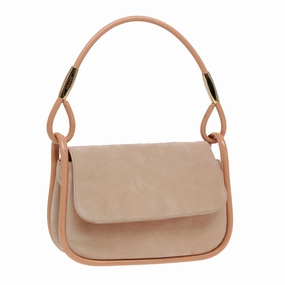 GUCCI Shoulder Bag Suede Beige Gold  86964