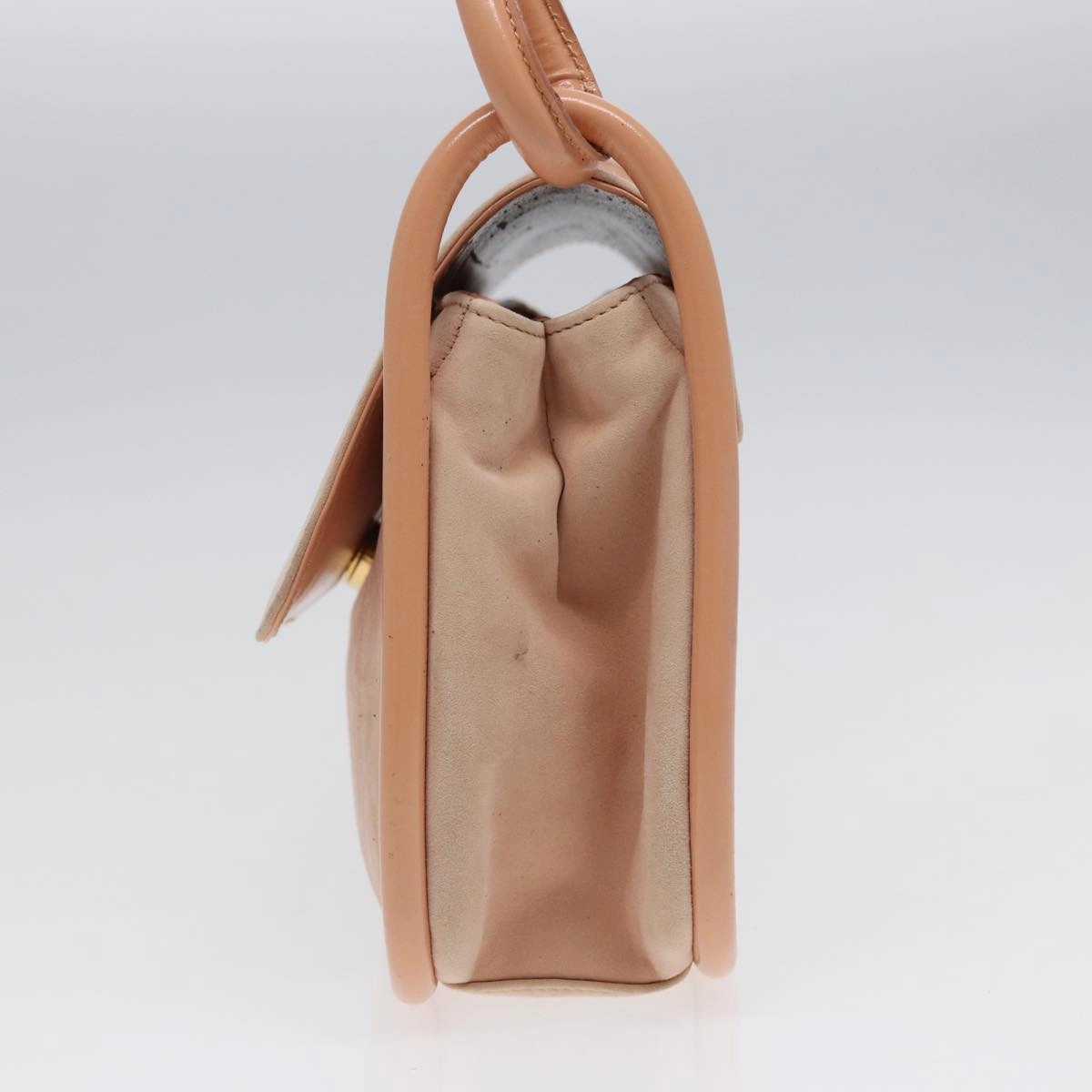 GUCCI Shoulder Bag Suede Beige Gold  86964