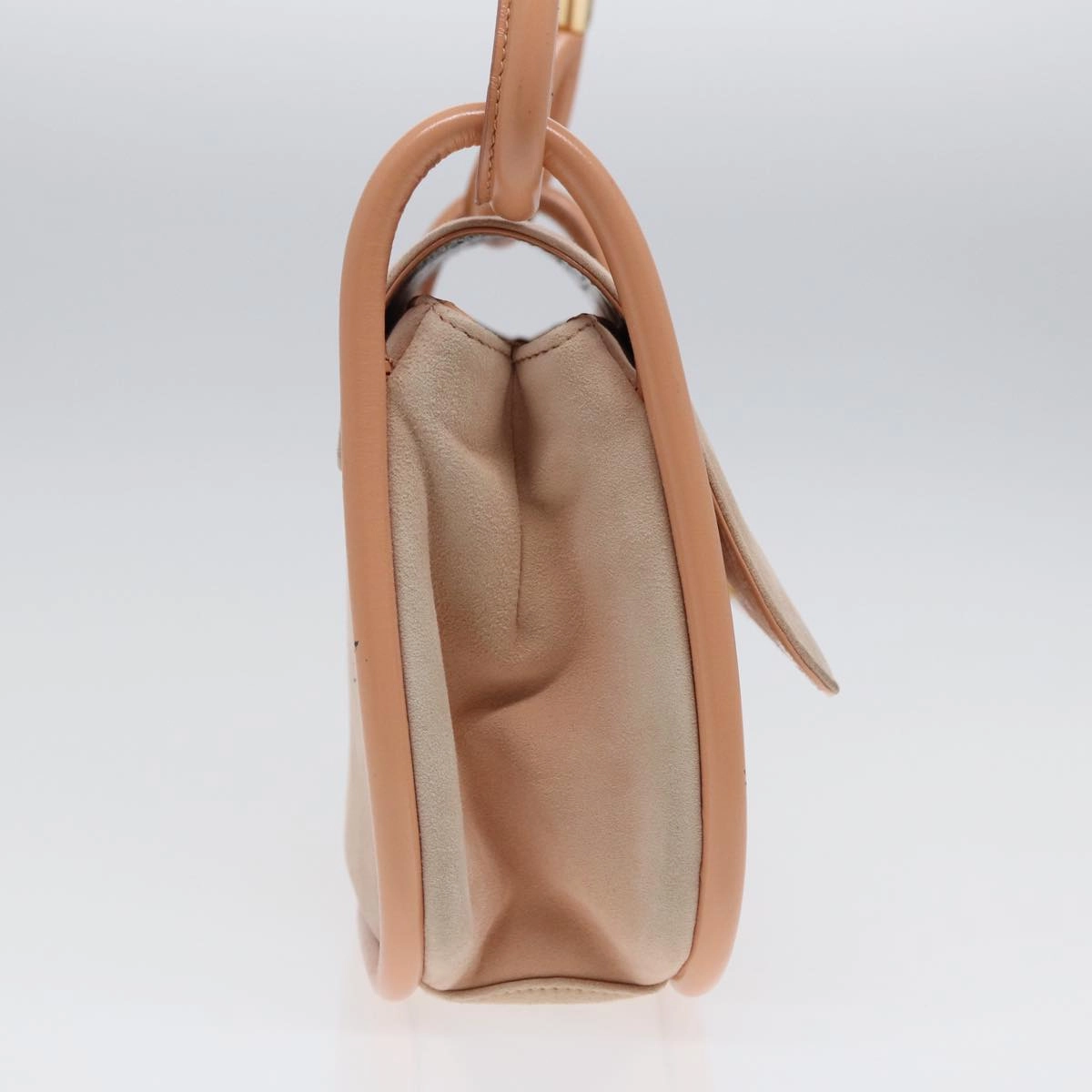 GUCCI Shoulder Bag Suede Beige Gold  86964