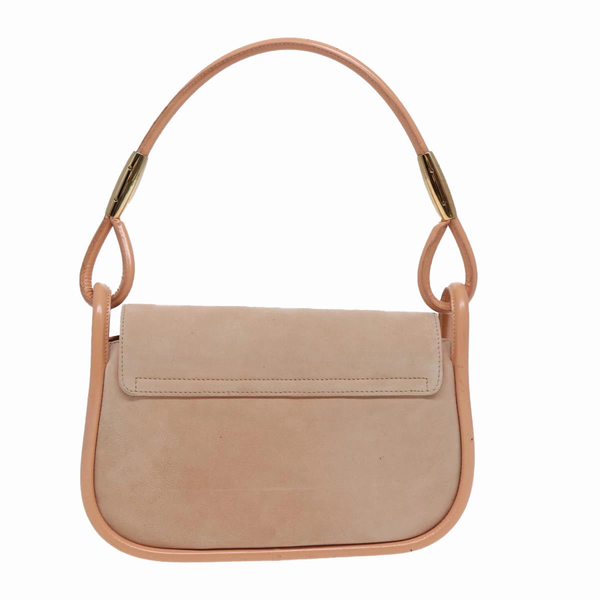 GUCCI Shoulder Bag Suede Beige Gold  86964