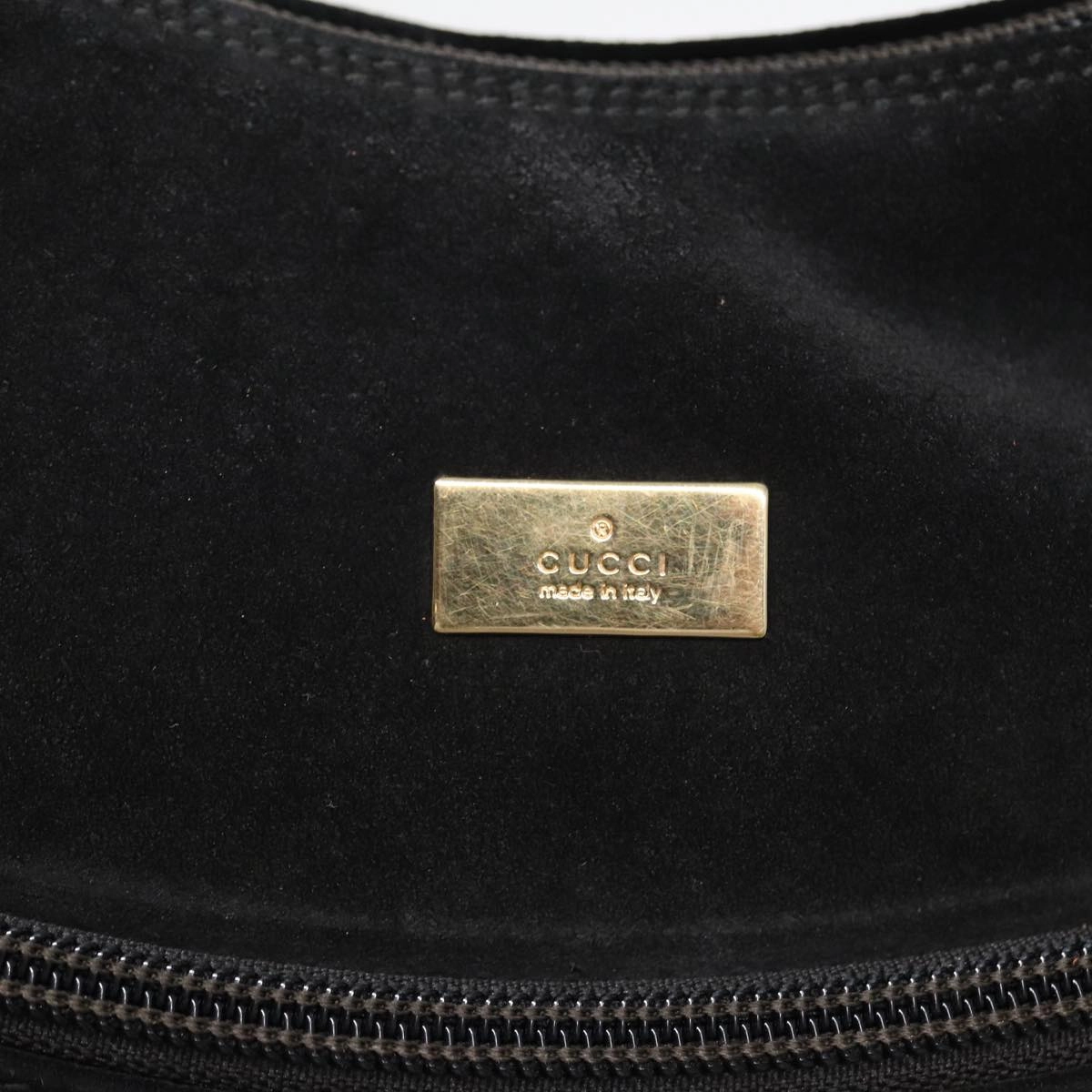 GUCCI Shoulder Bag Suede Black 001 3386  13807