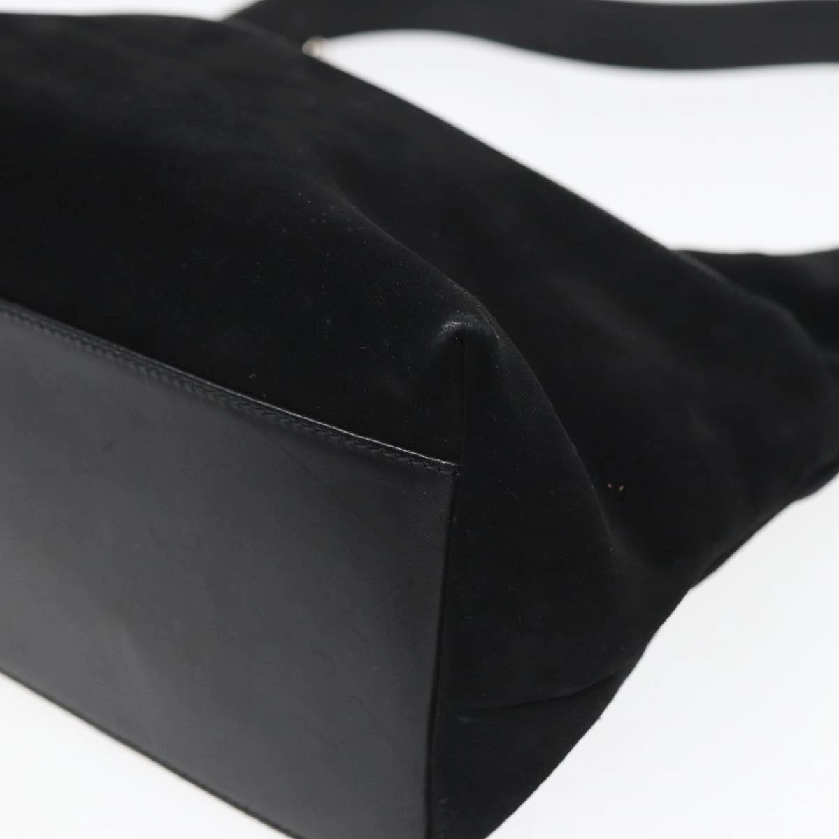 GUCCI Shoulder Bag Suede Black 001 3386  13807