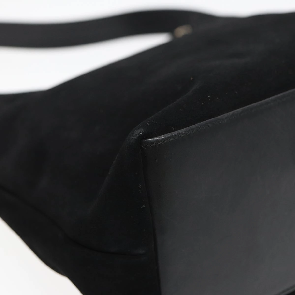 GUCCI Shoulder Bag Suede Black 001 3386  13807