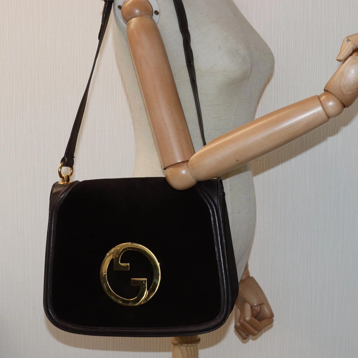 GUCCI Shoulder Bag Suede Brown  ep4293