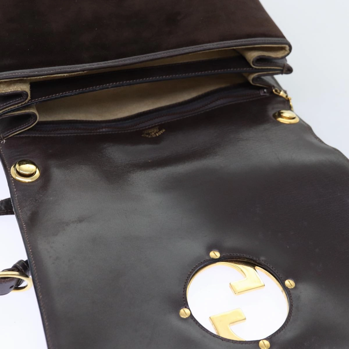 GUCCI Shoulder Bag Suede Brown  ep4293