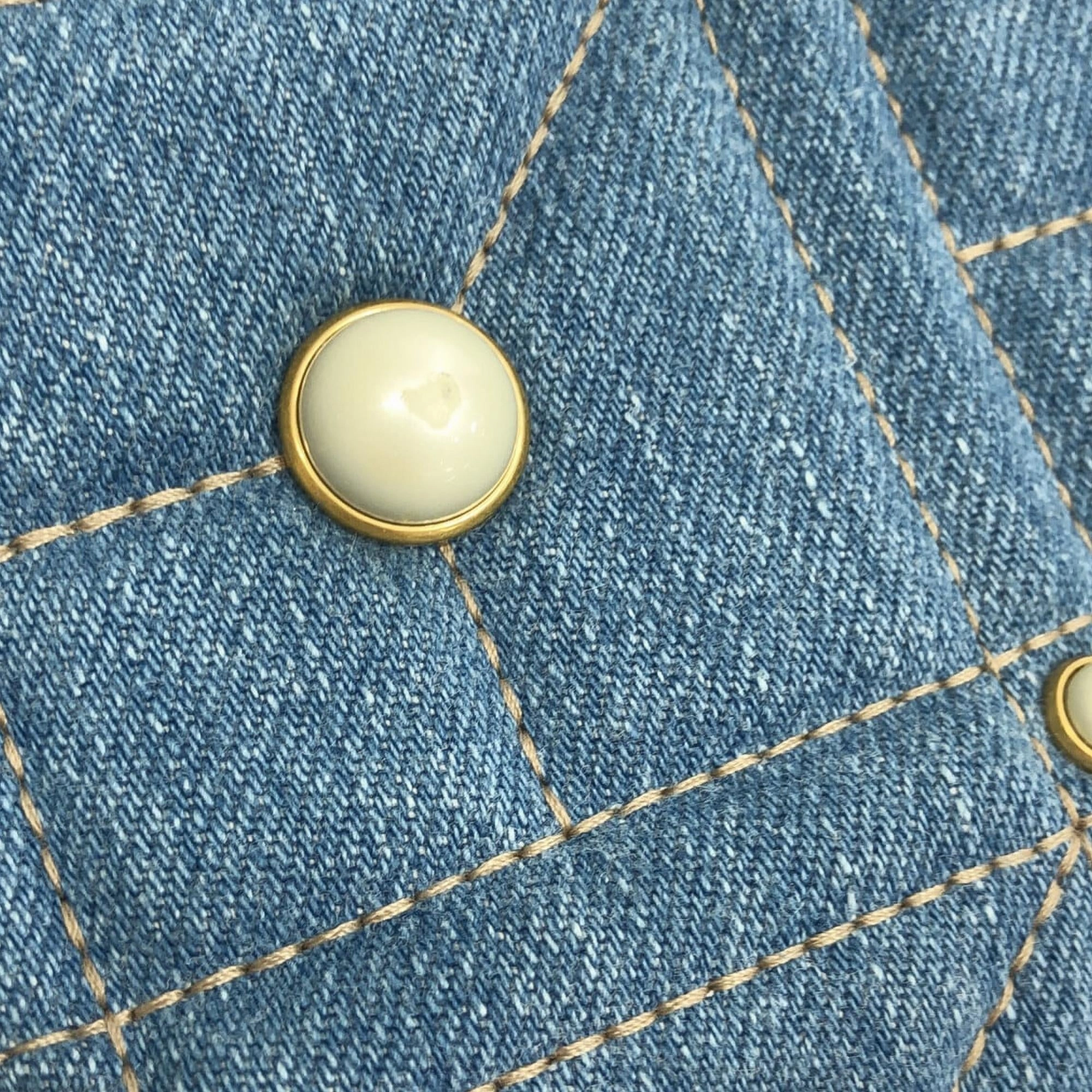 Gucci Small GG Marmont Pearl Denim Backpack (SHG-ANLR7W)