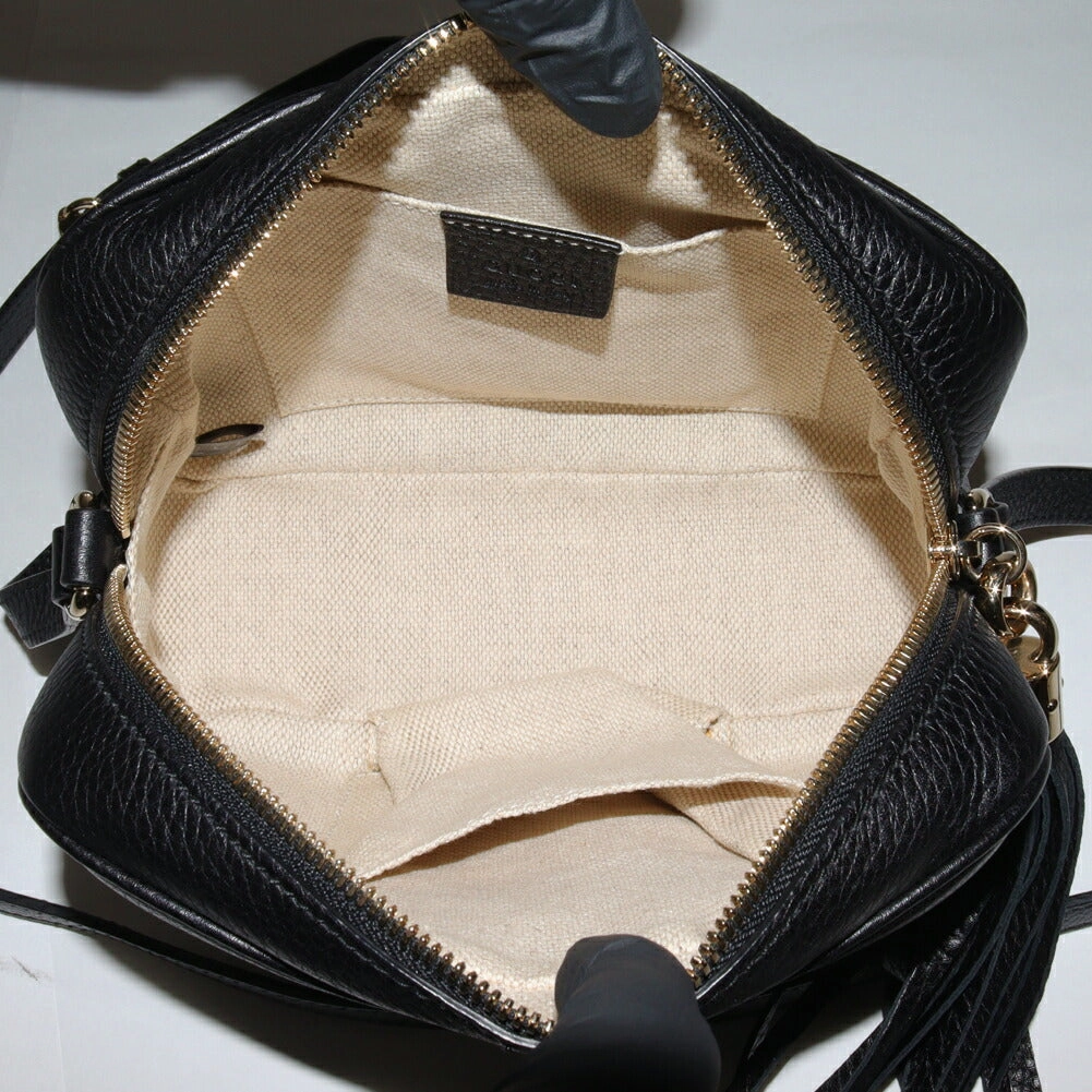 Gucci Soho Disco Calf Shoulder Bag Black
