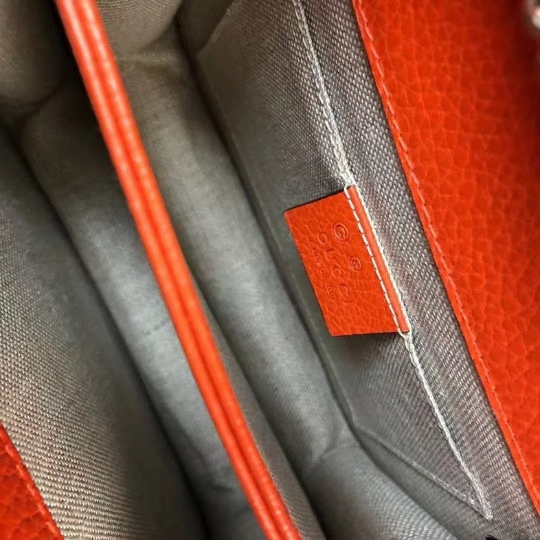 Gucci Soho Red Leather Chain Shoulder Bag