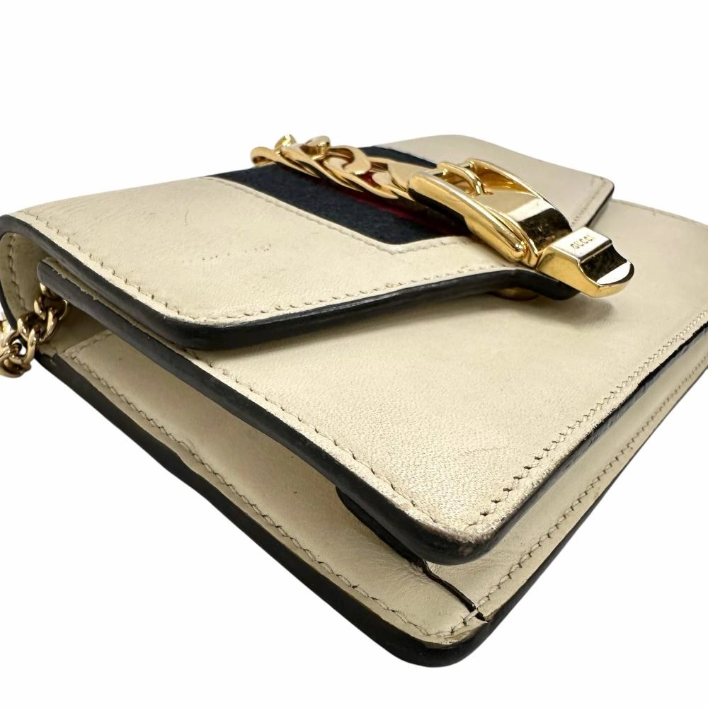 Gucci Sylvie Mini Chain Shoulder Bag White