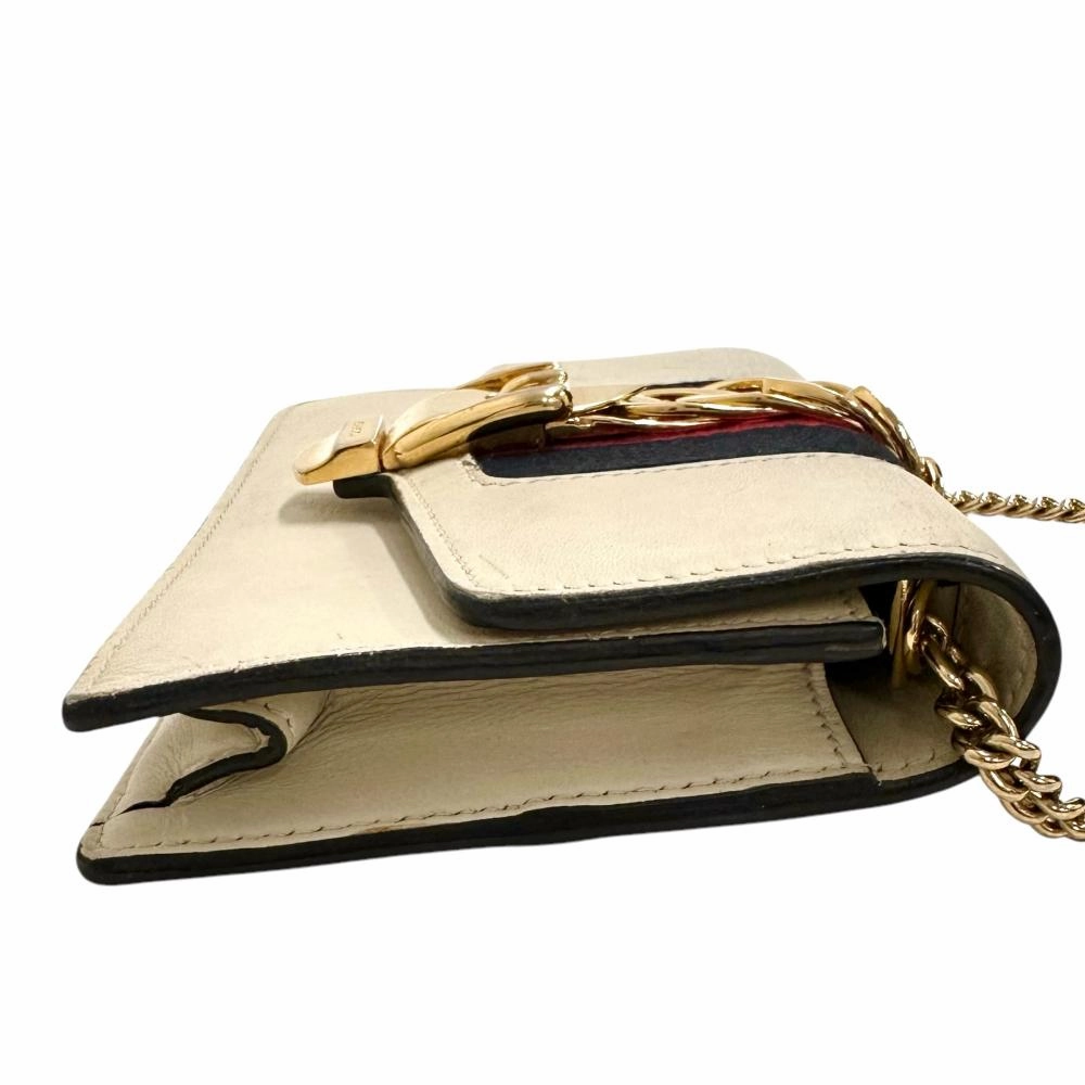 Gucci Sylvie Mini Chain Shoulder Bag White