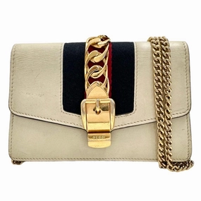 Gucci Sylvie Mini Chain Shoulder Bag White