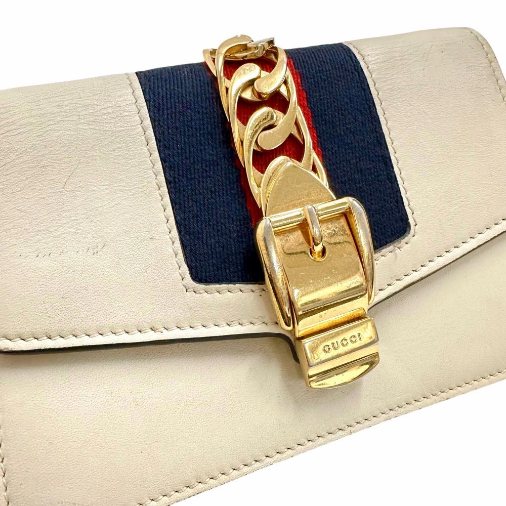 Gucci Sylvie Mini Chain Shoulder Bag White