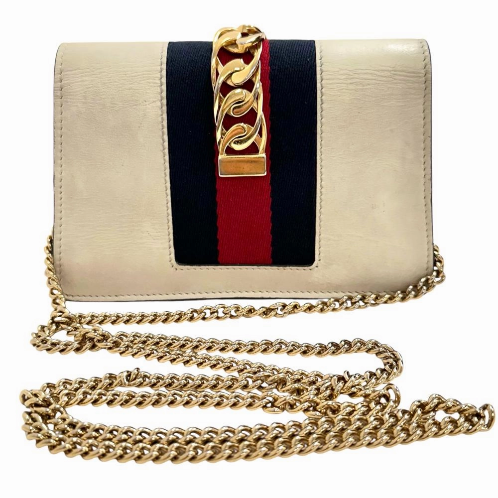 Gucci Sylvie Mini Chain Shoulder Bag White