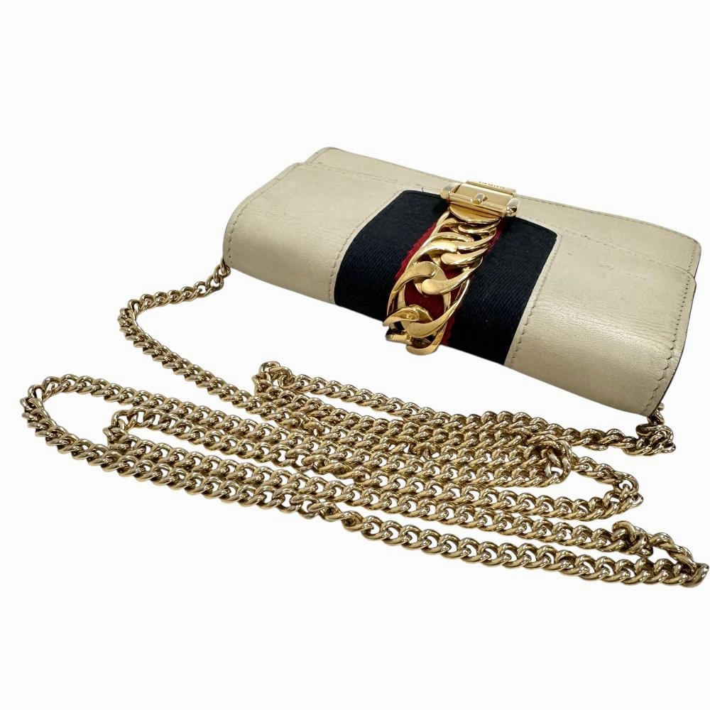 Gucci Sylvie Mini Chain Shoulder Bag White