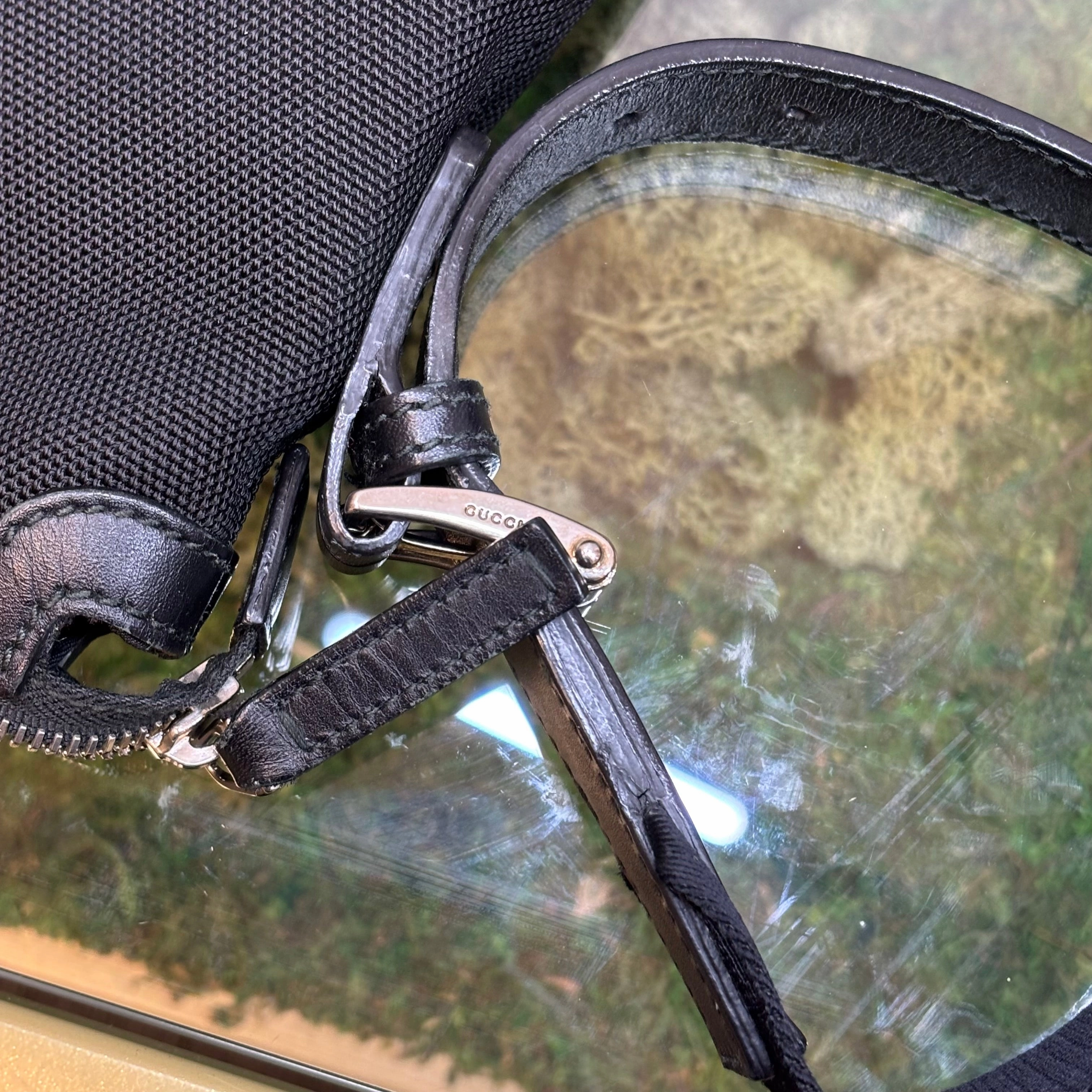 GUCCI Techno Web Stripe Crossbody Bag