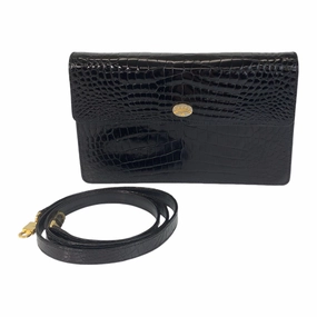 Gucci Vintage Black Crocodile 2WAY Shoulder Bag
