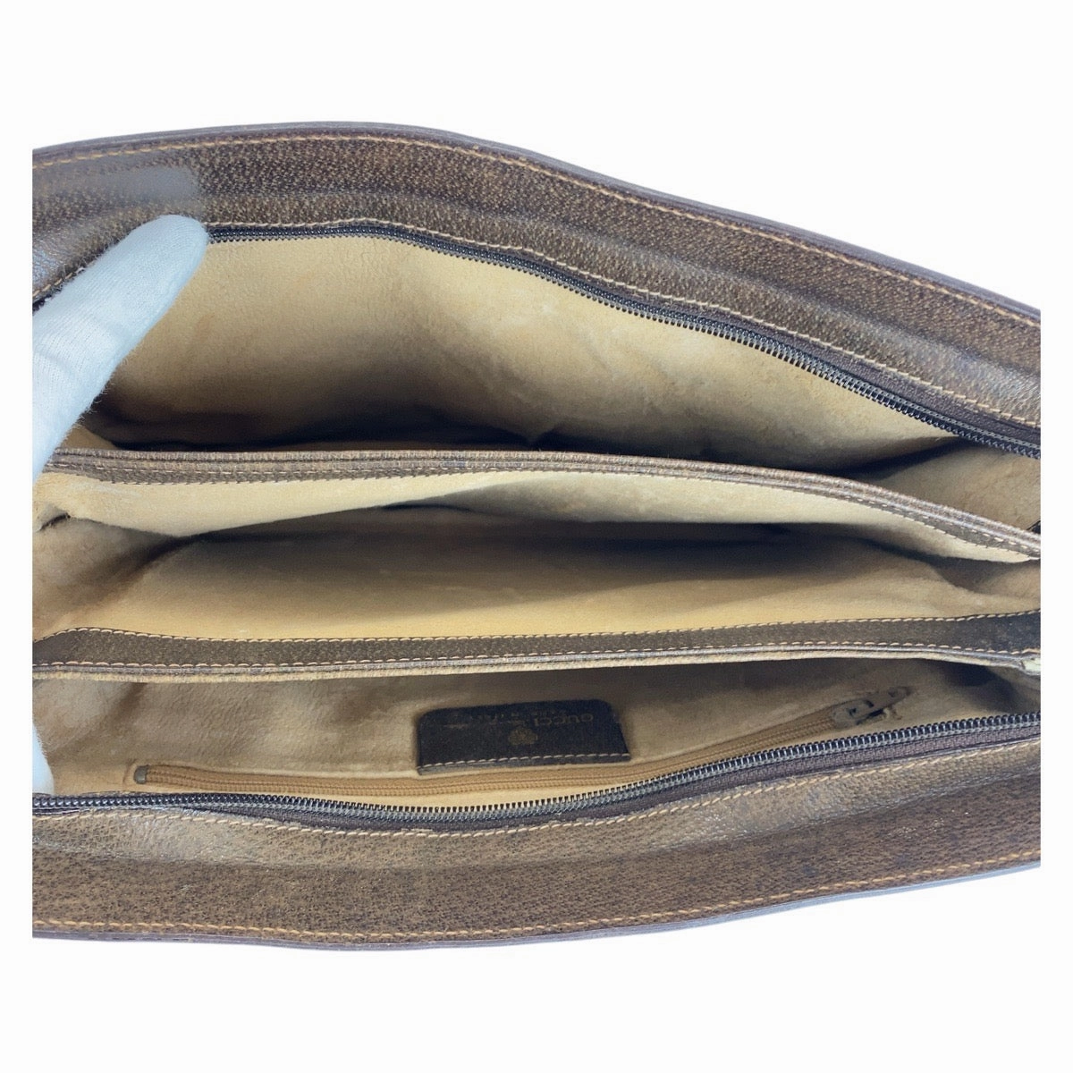 Gucci Vintage GG Supreme Canvas Leather Shoulder Bag