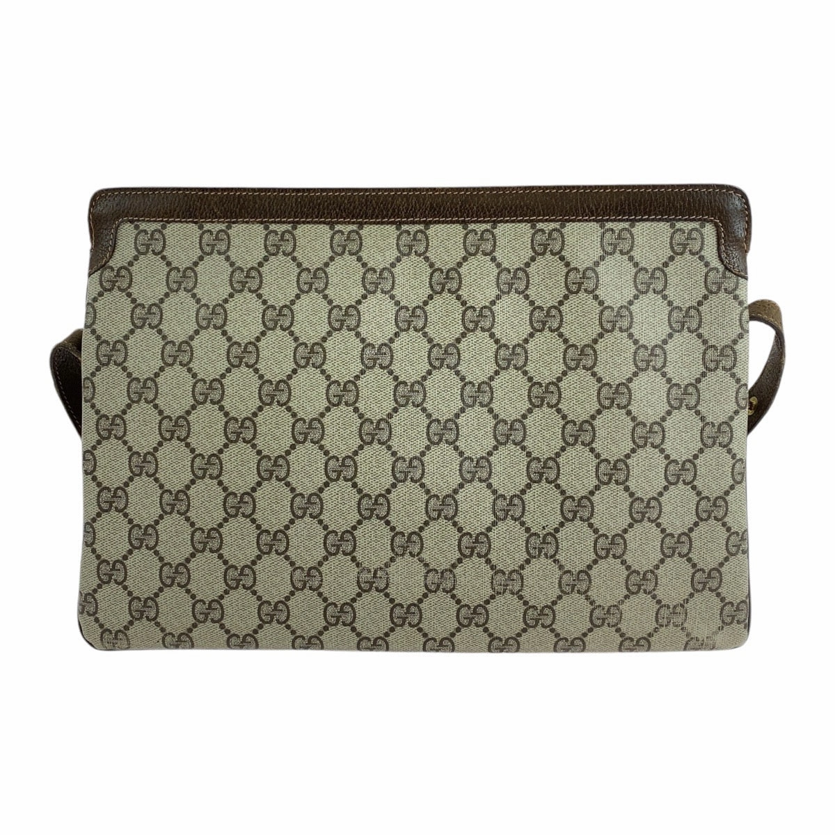 Gucci Vintage GG Supreme Canvas Leather Shoulder Bag