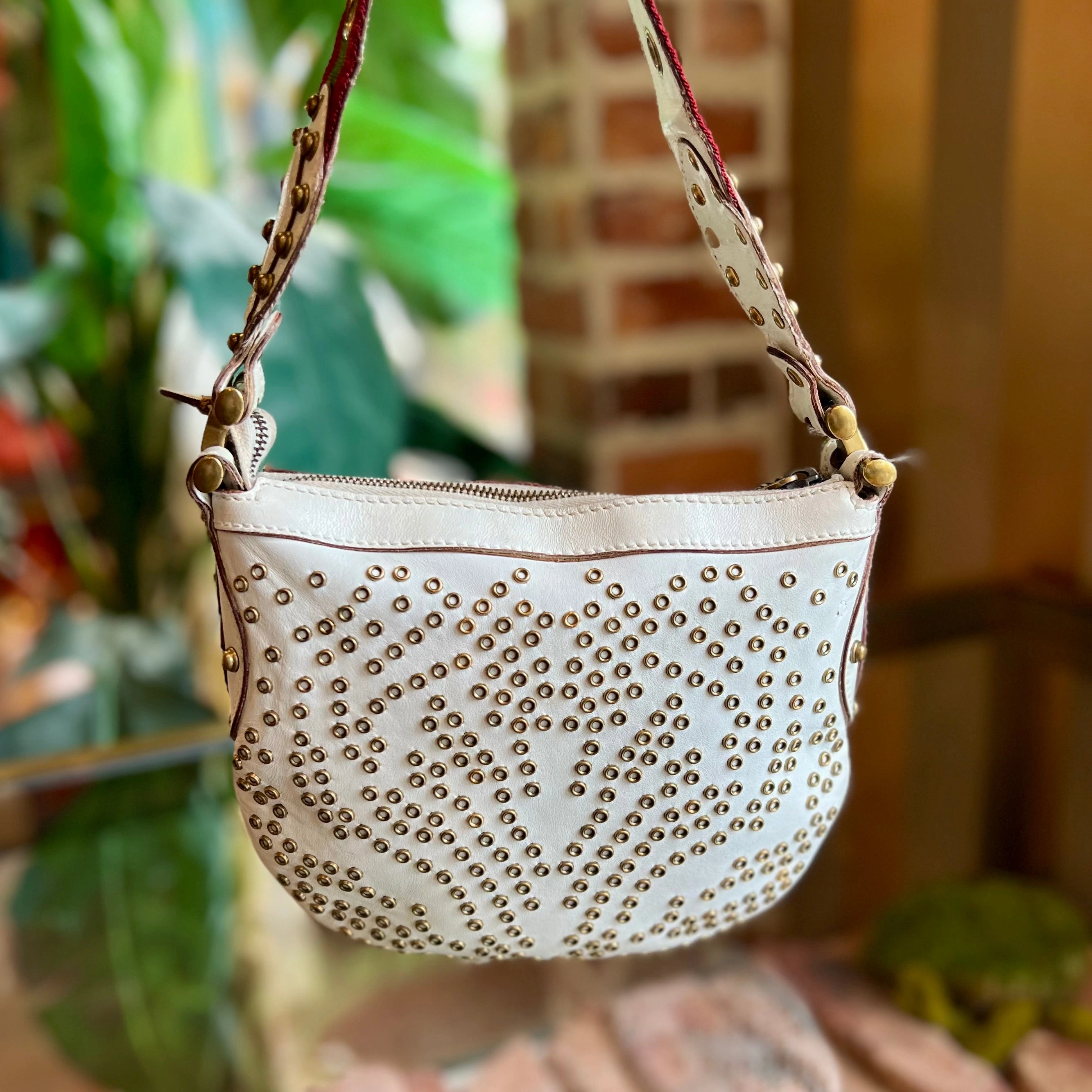 GUCCI Vintage Leather White Shoulder Bag