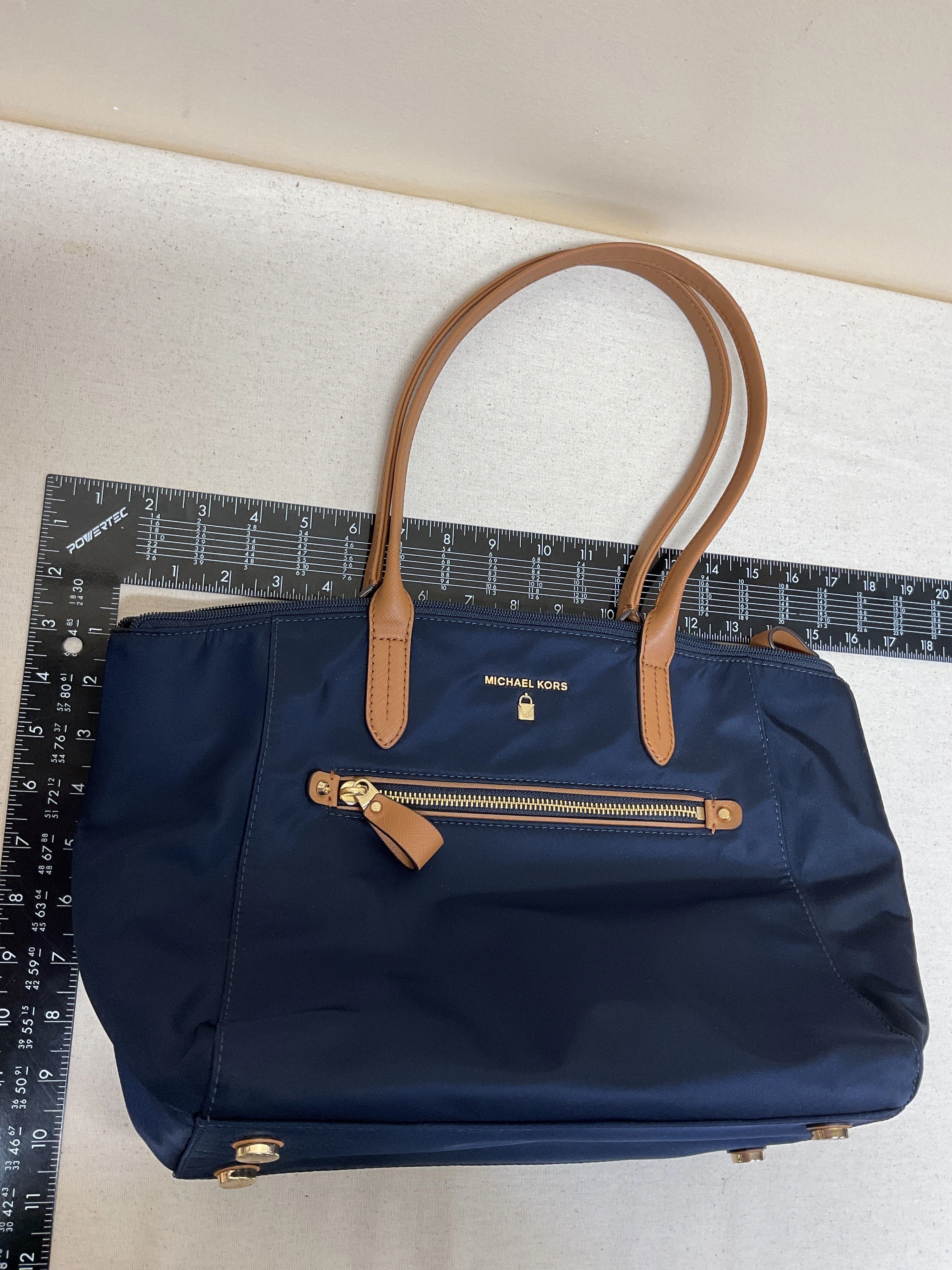 Handbag Designer By Michael Kors In Blue, Size:Large