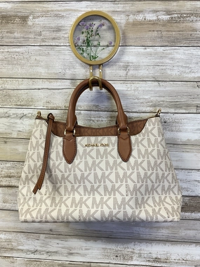 Handbag Designer By Michael Kors In Brown & White, Size:Small