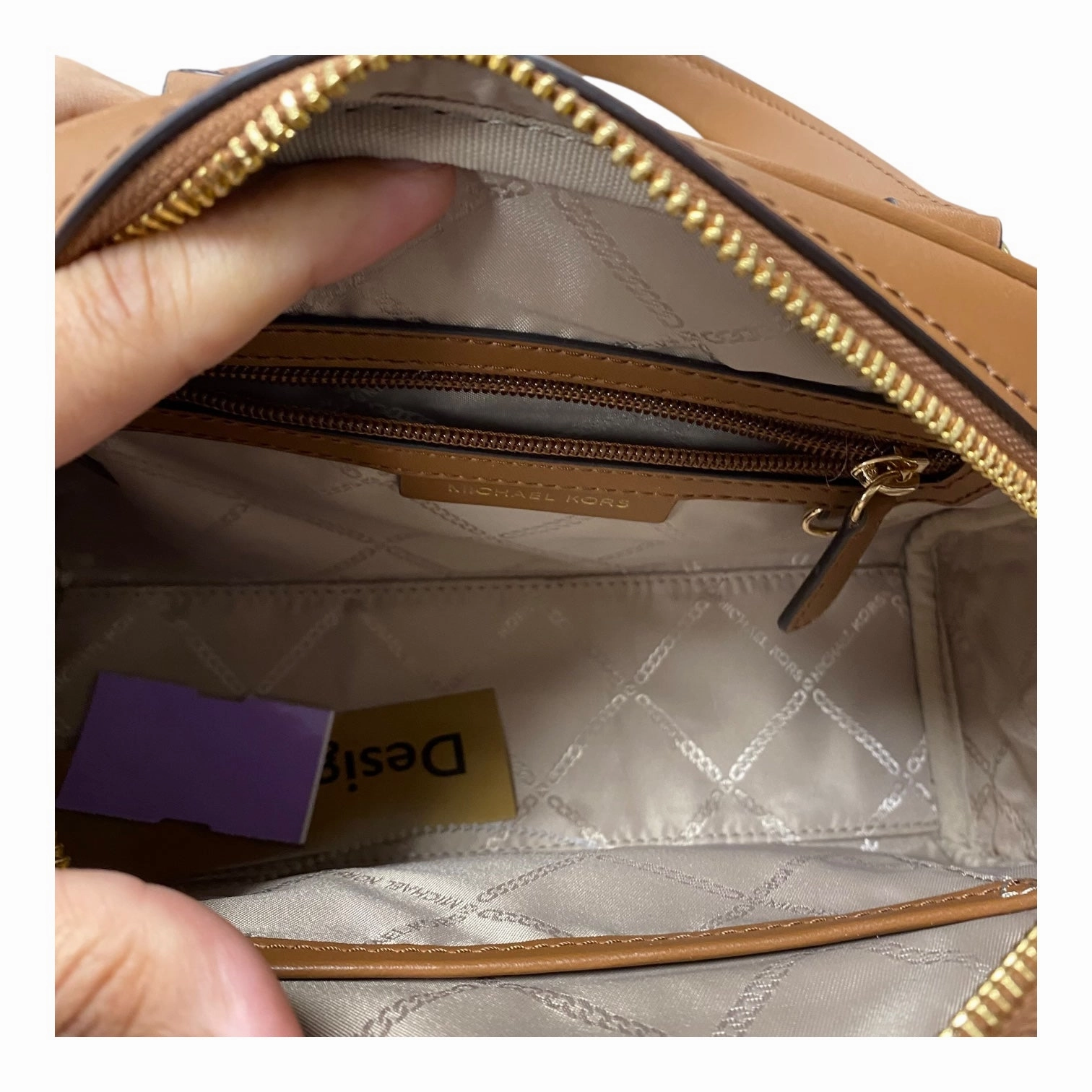 Handbag Designer By Michael Kors In Brown, Size:Medium