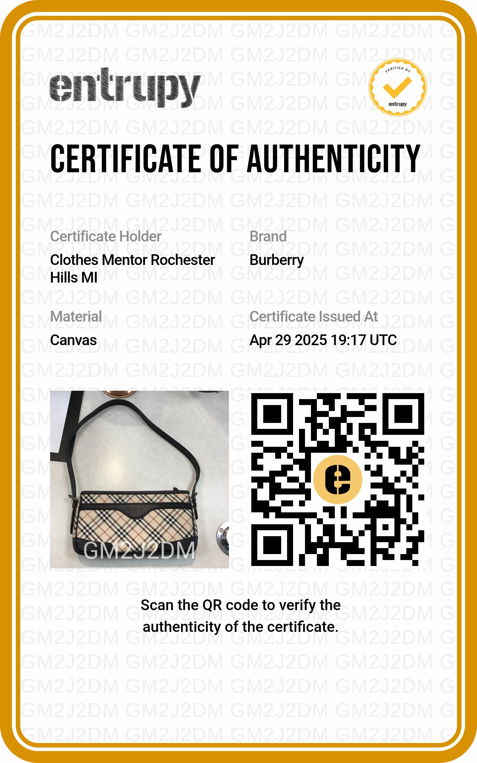 Handbag Luxury Designer By Burberry, Size: Medium