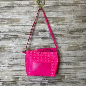 Handbag Luxury Designer By Mcm In Pink, Size:Medium