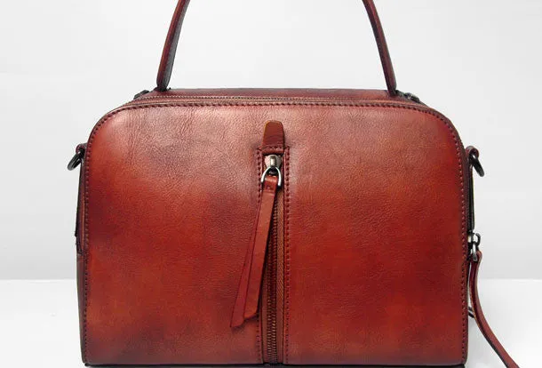 Handmade Leather handbag purse shoulder bag for women leather shopper bag