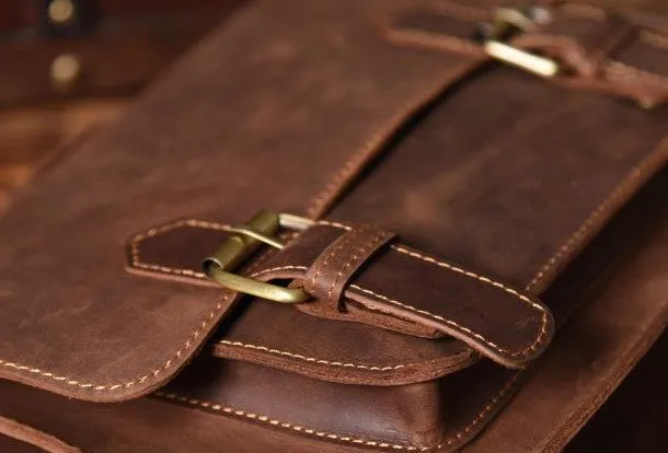 Handmade leather men Vintage messenger Bags Cool Shoulder Bag laptop Bags