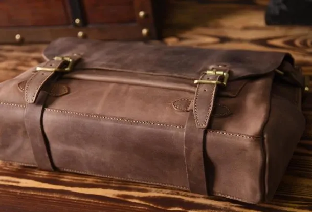 Handmade leather mens Briefcases Messenger bags Vintage Laptop Briefcases Business Briefcases