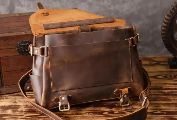 Handmade leather mens Briefcases Messenger bags Vintage Laptop Briefcases Business Briefcases